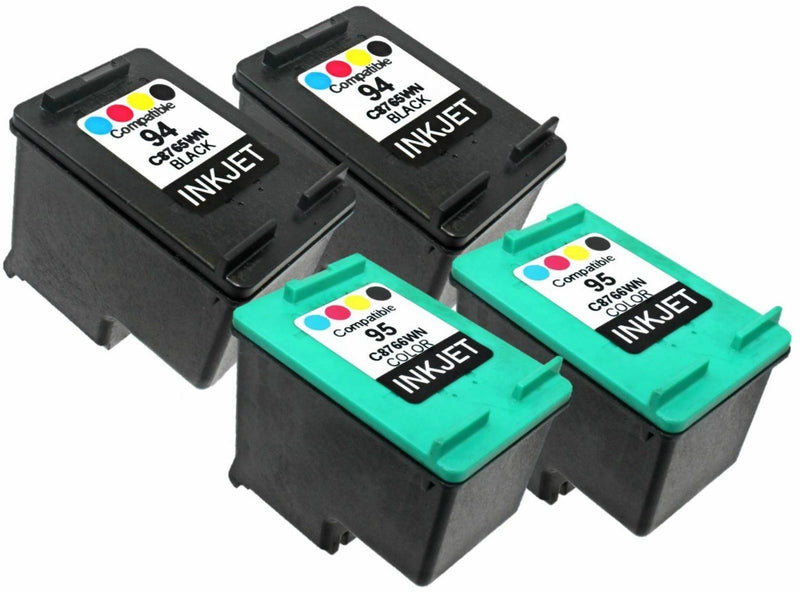 4pk For HP 94 95 Black Color Ink For Photosmart 2605 2608 2610 2613 2710 7850