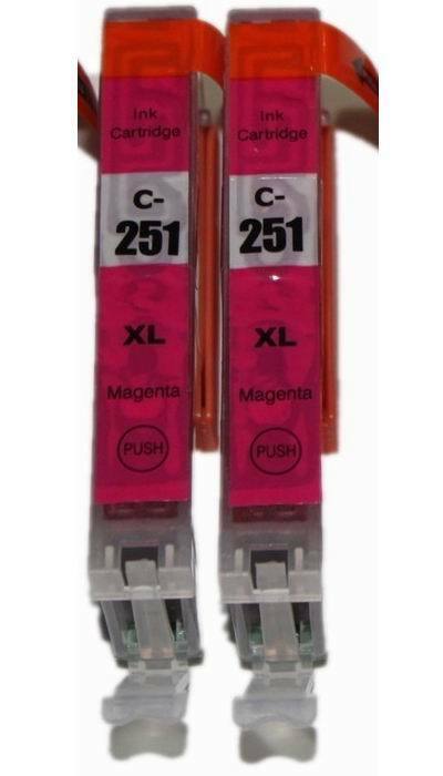 2pk CLI-251XL Magenta Ink Fit For Canon PIXMA MG5522 MG6320 IP7220