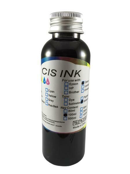 Black Edible Ink Refill Kit for Canon Epson Brother Printers 100ml Ink Bottle