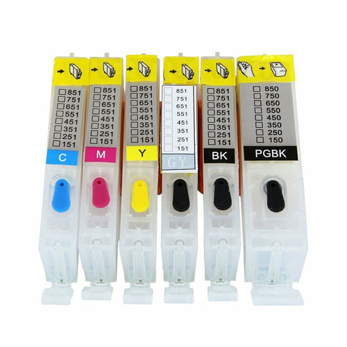 6 EMPTY Refillable ink kit cartridge for canon MG6320 MG7120 PGI-250 CLI-251 ARC