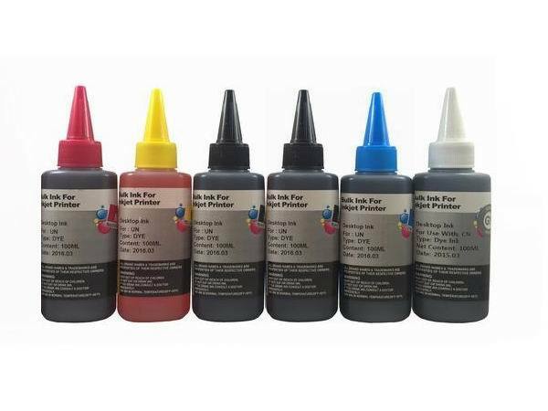 6 Bulk refill ink for Canon inkjet printer 6 colors 6x100ml BK/PhB/C/M/Y/Grey