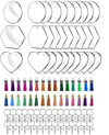 Acrylic Ornament Keychain Blank Clear Keychains Tassels Vinyl Crafting 30 PCS