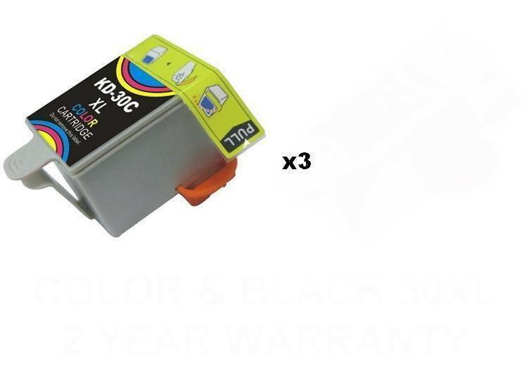 3 TRI-COLOR Ink for Kodak Series 30XL #30 ESP C310 C315 2170 HERO 3.2 5.1