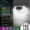 4x Black LED Solar PIR Motion Sensor Light Outdoor Security Garden Waterproof