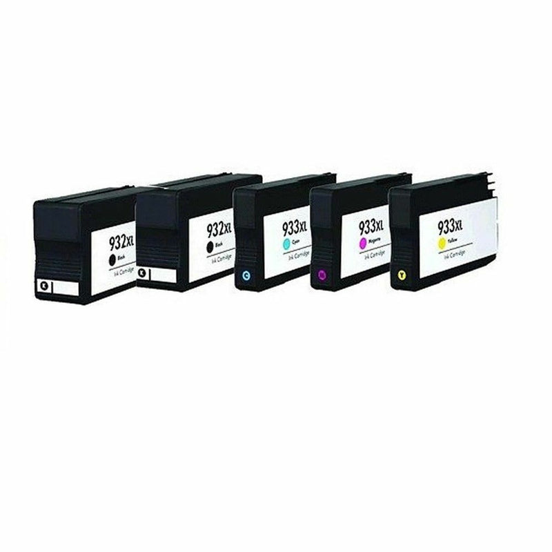 5 Compatible HP 932XL 933XL Black Color Ink for HP 6100 6600 6700 show ink level