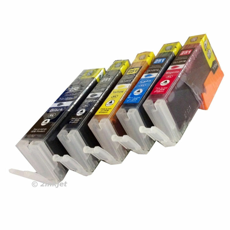 5 Ink Combo Pack fit Canon PGI-250 CLI-251 Pixma MG5520 MX922 MX722 MG6420