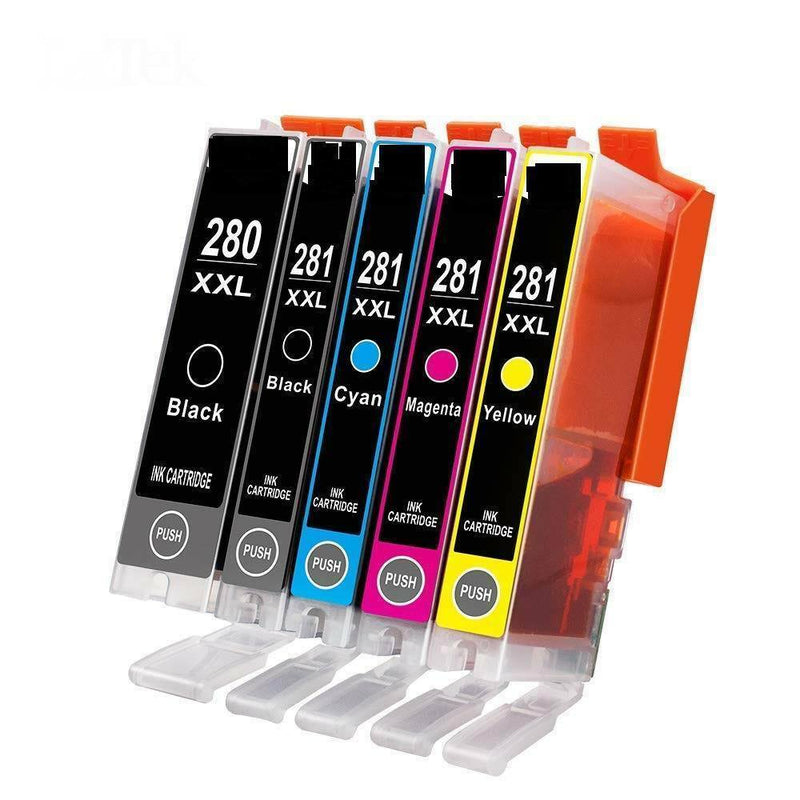 5 pack Ink For Canon Pgi-280 xxl CLI-281 xxl Pixma Ts6120 Ts9120 TS8120 Tr7520