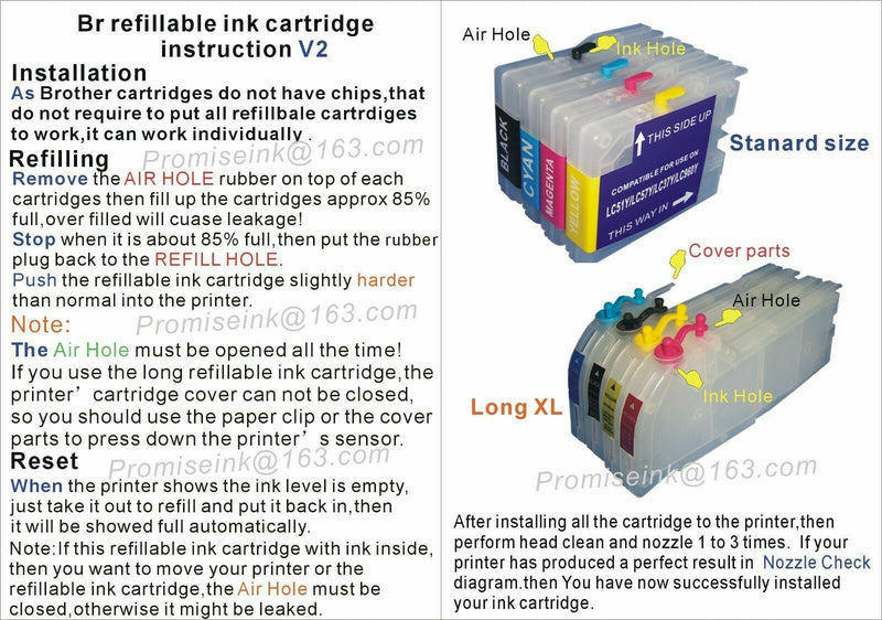 400ml Sublimation Ink Refillable Cartridge LC203 For Brother MFC-J4320DW J4420DW J4620DW J5520DW – 4-Color Set