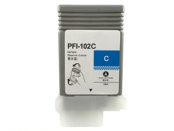 Compatible Cartridge for Canon PFI-102C Cyan Ink iPF500 iPF510 iPF600 iPF605