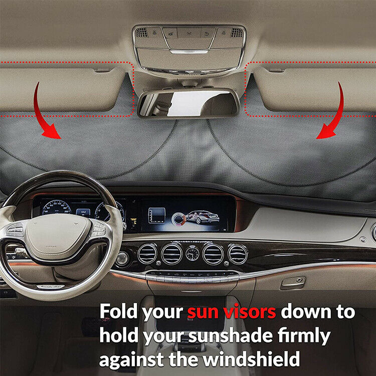 Premium Windshield Sunshade Visor Foldable for Front Window Anti-UV Sun Block