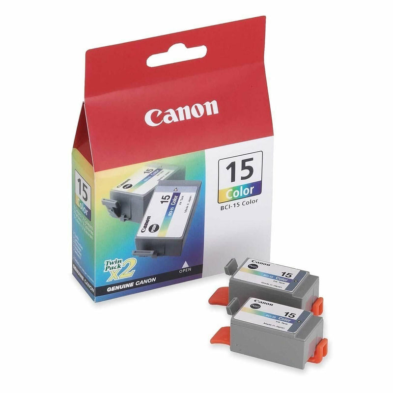 Twin Pack Canon BCI-15 Tri-Color Ink Cartridge 8191A003AA Genuine New