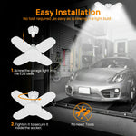 LED Garage Shop Work Lights 60W Home Ceiling Fixture Deformable Lamp 6500K Bulb