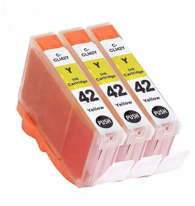 3 Pk Compatible  ink Cartridges for Canon CLI-42 Inkjet PIXMA PRO-100 (3 Yellow)