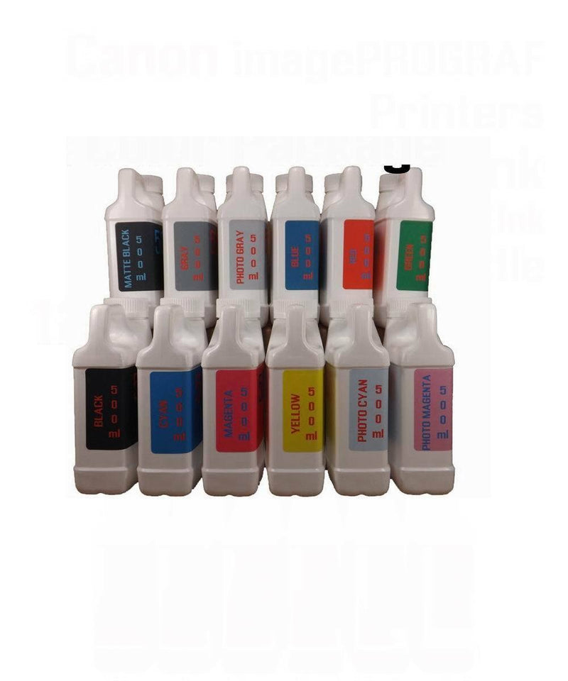 12 colors 500ml refill ink for Canon printer  iPF6350 iPF6400 iPF6410 iPF6450