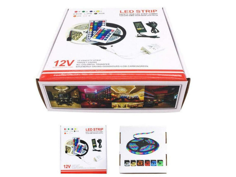 LED Light Strip Kit RGB led Strip Waterproof smd 5050 RGB 16.4Ft 300 LEDs