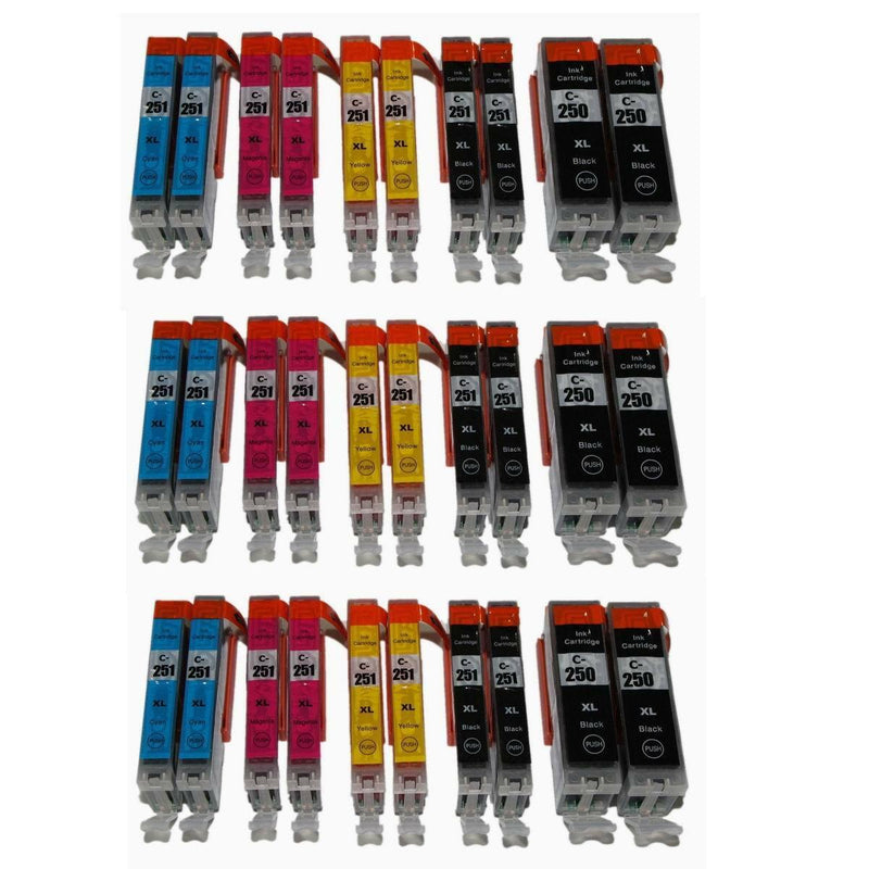 30pk PGI-250XL CLI251XL Ink Set Fit Canon Pixma MG5420 MG5520 MG6320 MX722 MX922