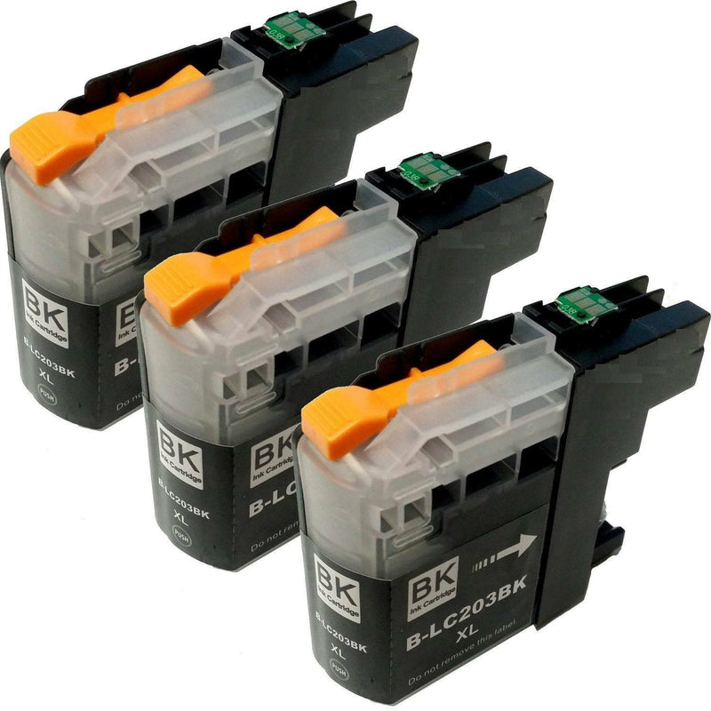 3PK LC-203BK XL Ink Cartridge For Brother MFC-J4620DW MFC-J4420DW MFC-J5520DW