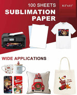 8.5 x 11'', 100 Sheets for any inkjet printer with sublimation inks A4 Paper