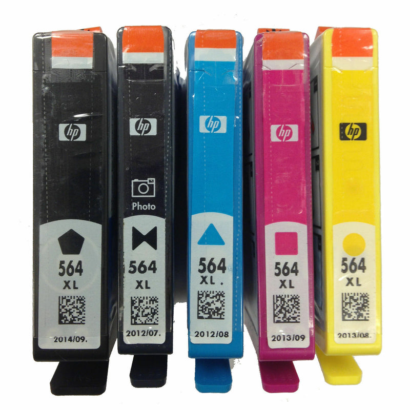 New 5 Genuine HP 564XL Color Set BPBCMY Ink Cartridges Photosmart C6300 C6388