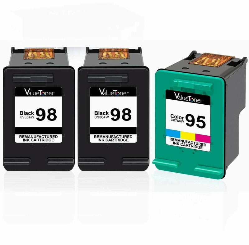 3pk #95 #98 Ink for HP Photosmart 2570 2575 8030 8050 C4100 C4140 C4150 C4180