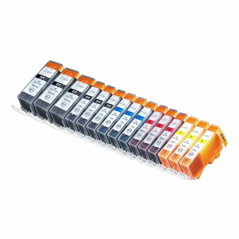 15 PK Comp Ink Cartridge Set for Canon PGI-220 CLI-221 Pixma MP620 PGI220 CLI221