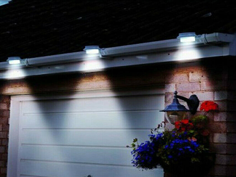 2x LED Solar Powered Gutter Lights Outdoor Garden Yard Wall Pathway Fence Lamp