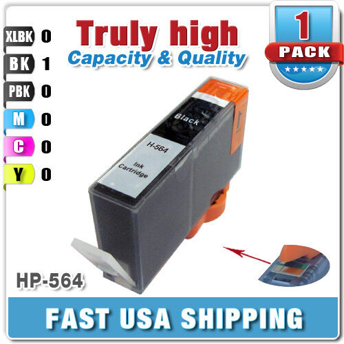 1PK Compatible for HP 564XL Black Ink Printers 5510 6510 6512 6515 7510 7515