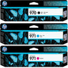 GENUINE 3-PACK HP 970 Black & 971 Magenta Cyan Ink OFFICEJET PRO X576 NEW