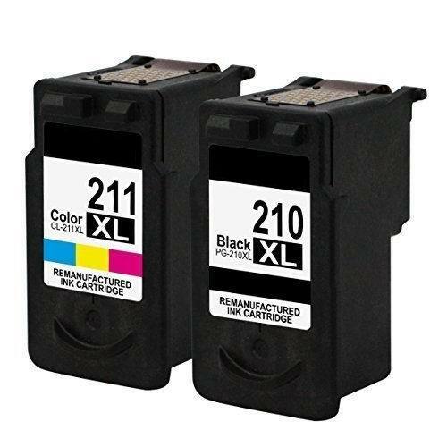 2 PACK PG- 210XL CL-211XL Ink for Canon PIXMA MP240 MP250 MP480 MP490