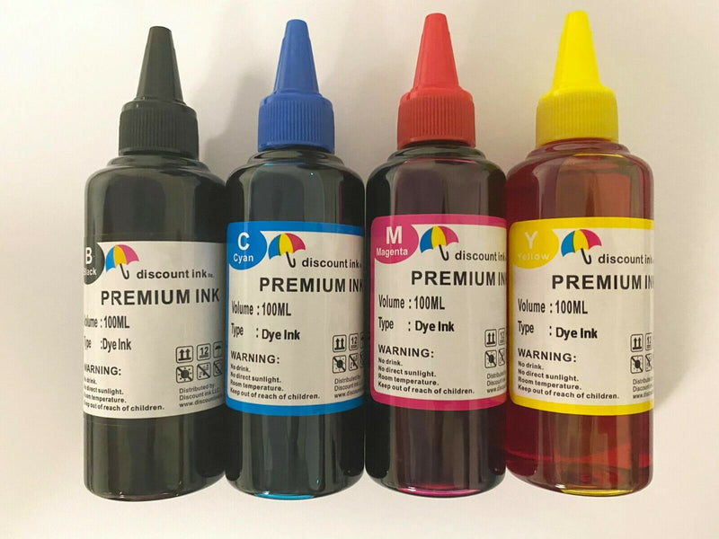 4X100ml Bulk Refill UV INK for Epson using # 664 Eco Tank ET-2500 ET-2550