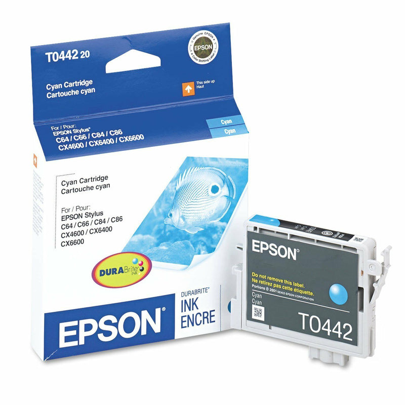 Genuine Epson T0442 Cyan Ink Cartridge T044220 Sealed Bag C64 C66