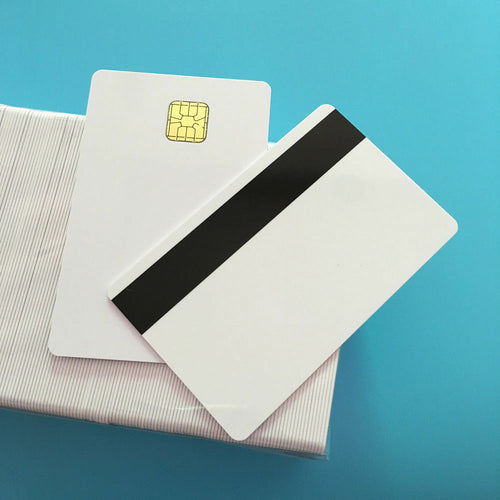 200 Pieces SLE4442 Hico Mag stripe White Blank Smart Chip PVC Card