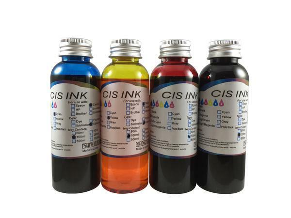 5PK Edible Ink Refill Kit for Canon Printers 4x100ml Ink Bottles + 100ml Gray