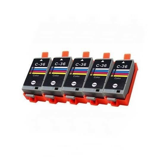 5PK Compatible Ink for Canon CLI36 Color PIXMA ip100 mini 260 mini 320 printers