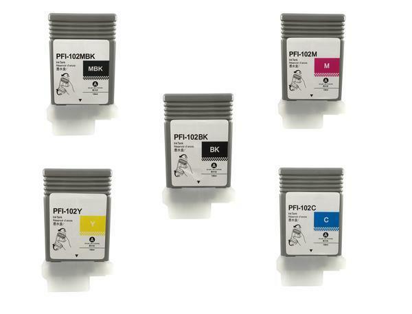 5 PKS PFI-102 New Compatible ink cartridge for Canon ipf 500 600 700 pfi 102