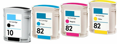 4 PACK Comp ink cartridges HP 82 C4911A C4912A C4913A Color Ink C4844A