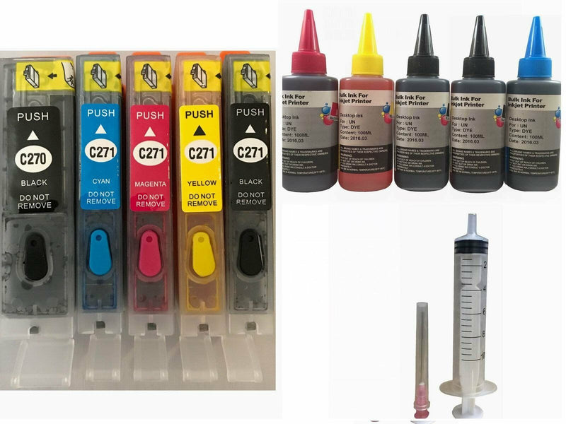 Refillable Ink Kit Cartridge Set for Canon PGI 270 CLI 271 PIXMA MG5720 MG5721
