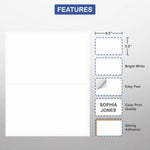 Half Sheet Shipping Address Labels White 8.5 x 5.5 Inch 100 Labels Laser inkjet