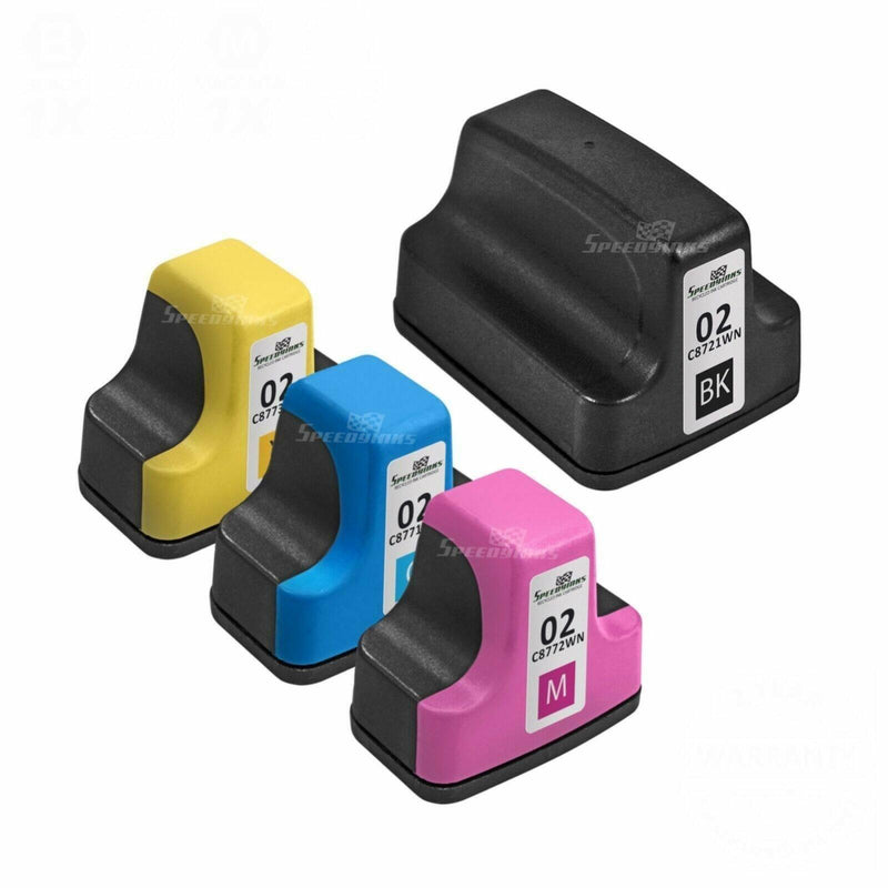 4p BLACK Color 02 Printer Ink Cartridge com for HP Photosmart C7180 D7160 C7250