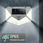 4x LED Solar PIR Motion Sensor White Light Outdoor Security Garden Waterproof