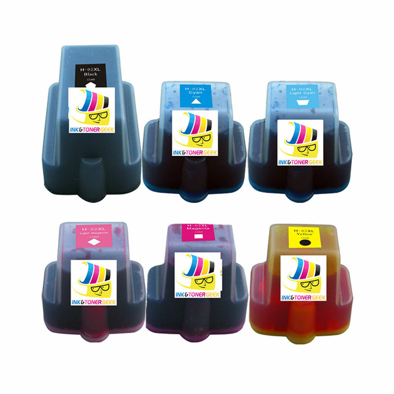 6 PK HP 02 XL CMY Ink Cartridge HP Photosmart C7280 3310 8230 8238 8250