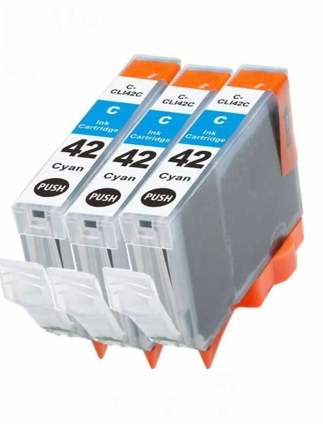 3 Pack Compatible ink Cartridges for Canon CLI-42 Inkjet PIXMA PRO-100 (3 Cyan)