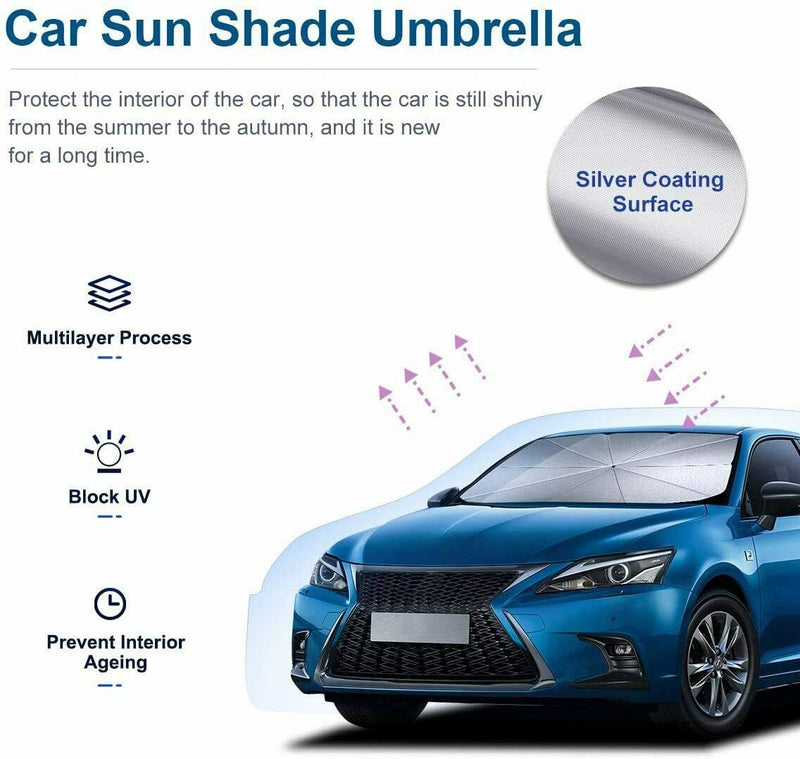 Premium Universal Portable Anti-UV Car Windshield Sunshade Foldable Umbrella