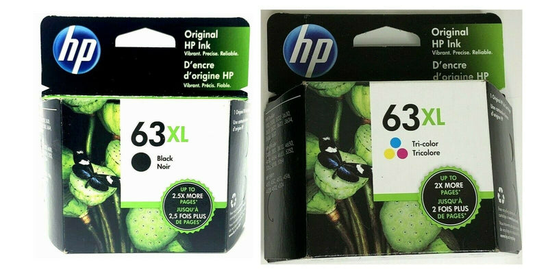 Genuine HP 63XL Black Color Ink Cartridges Envy 4522 4524 Officejet 4650 NO BOX