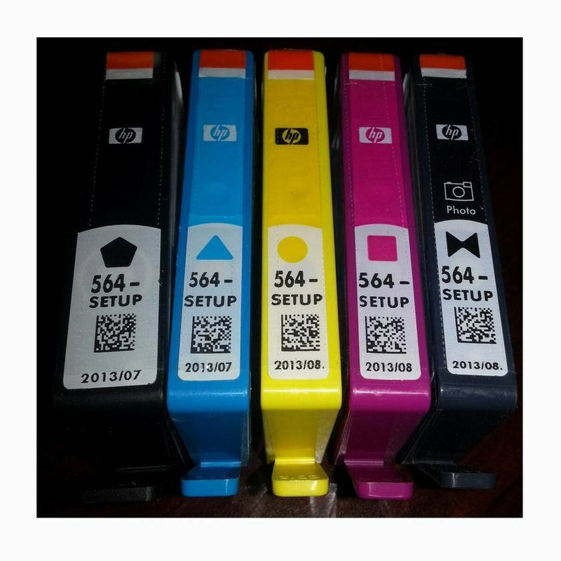 HP SETUP 564 Inkjet Cartridges Set of 5 Black Photo Black Cyan Magenta Yellow