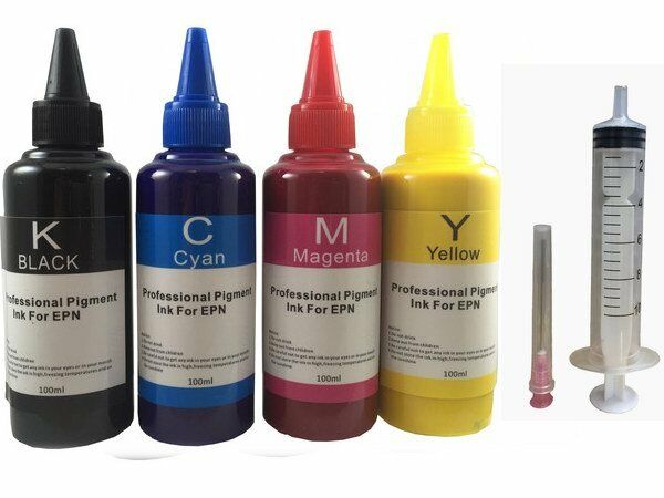 4x100ml Pigment refill ink fit for Epson 252  WF-3620 WF-3640 WF-7110