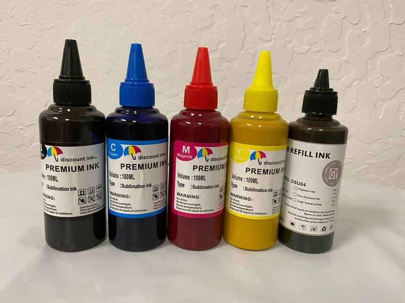 500ml SUBLIMATION BULK INK REFILL BOTTLES FOR CANON PGI-270 CLI-271 + GRAY