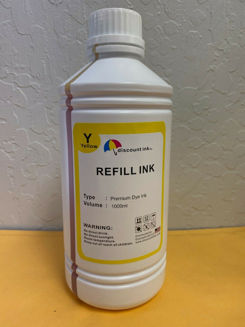 1000ml Yellow refill ink for Epson 252 WorkForce WF-7610 WF-7620 WF-5620