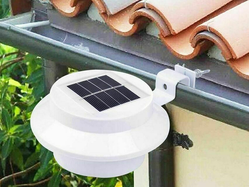 Outdoor LED Solar Powered Gutter Light Garden Yard Wall Fence Pathway Lamp