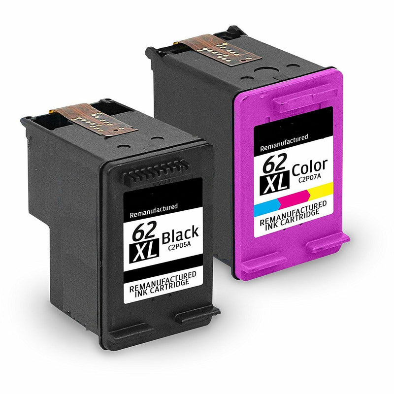 2PK 62XL Black & Color Ink Cartridges Compatible For HP 5542 5643 5663